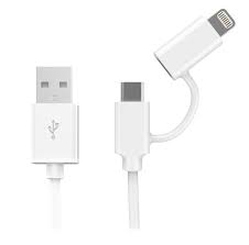 USB to Micro USB + Mini USB Data cable 1M UGREEN US178 ( 20876) White GK